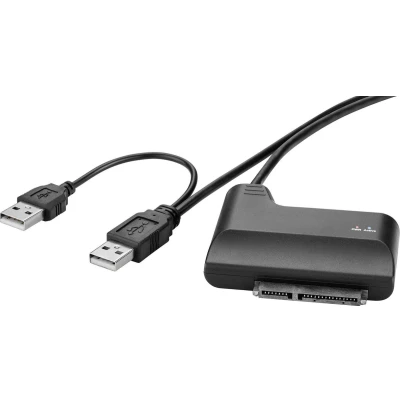 Afbeelding van Renkforce HDD/ SSD Adapter [1x USB A 2.0 stekker 1x SATA combi 15+7 polig] Vergulde steekcontacten