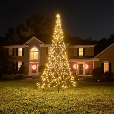 Afbeelding van Fairybell Vlaggenmast Kerstboom 4 meter 640 LED lampjes Inclusief mast Twinkle