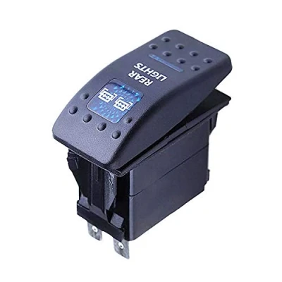 Afbeelding van Mintice™ Tuimelschakelaar, schakelaar, led licht, blauw, 12 V, 20 A, voor auto, boot, motorfiets (achterlicht)