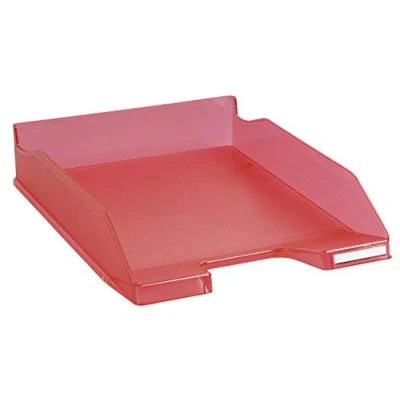 Afbeelding van Exacompta Ref. 11354D 1 COMBO MIDI brievenbak voor documenten in A4+ formaat afmetingen 34,6 x 25,5 6,5 cm doorschijnend frambooskleur