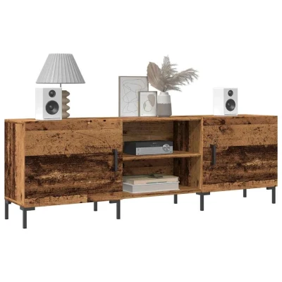 Afbeelding van Tv meubel 150x30x50 cm bewerkt hout oud houtkleurig
