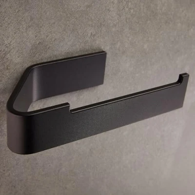 Afbeelding van Designfabrik Hamburg Toiletpapierhouder zonder boren, zelfklevende toiletrolhouder, wc rolhouder in modern design, badkameraccessoires (mat zwart, incl