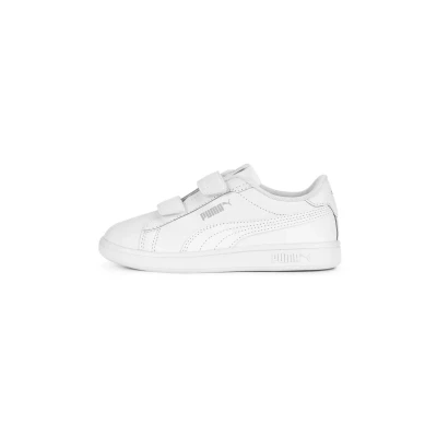 Afbeelding van Smash 3.0 leren V sneakers, Grijs/Wit, Maat 28,5 PUMA