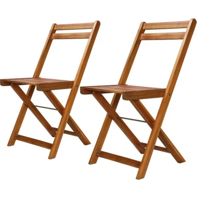 Afbeelding van Bistrostoelen 2 st massief acaciahout