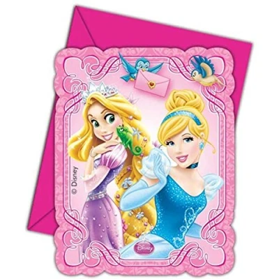 Afbeelding van Uitnodiging Disney Princess &amp; friends 6 stuks
