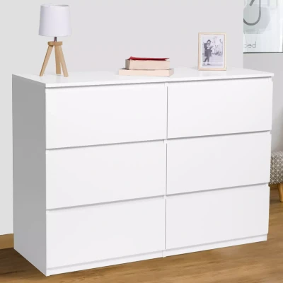 Afbeelding van Commode 6 tiroirs TOMI 110 cm bois blanc