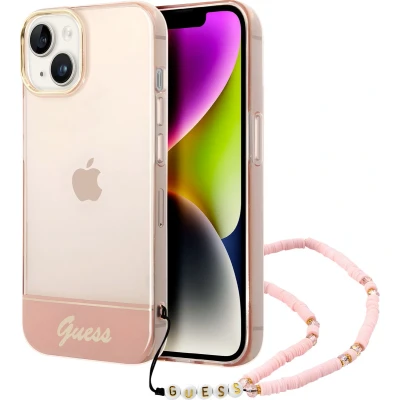 Afbeelding van GUESS Transparante Roze TPU Back Cover voor Apple iPhone 14 Bescherming &amp; Stijl