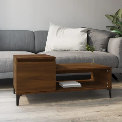 Afbeelding van Salontafel 100x50x45 cm bewerkt hout bruineiken