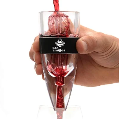 Afbeelding van Bar Amigos schenktuit decanteerder decanter wijnschenker maatschenker wine beluchter wijnbeluchter schenktuiten schenkdop druppelvanger drank dropstop wijndecanteerder wijnaccessoires aerator decanteer schenktuitjes wijnschenktuit drop stop