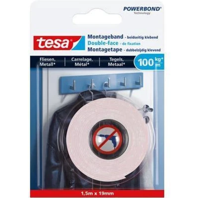 Afbeelding van Tesa Powerbond montagetape Waterproof, 19 mm x 1,5 m