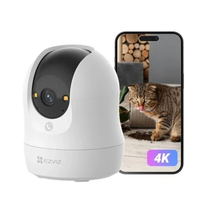 Afbeelding van EZVIZ C6N G1 4K Caméra Wi Fi Intérieur, 8 MP de surveillance interne Pan/Tilt/Zoom Compatible avec Alexa, rotation à 360, vision nocturne, suivi du mouvement et audio bi directionnel