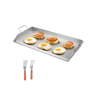 Image de VEVOR Plaque de cuisson acier inox poêle à barbecue dessus plat 809 x 370 mm