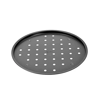 Afbeelding van Lagostina Smakelijke pizzaplaat van staal met antiaanbaklaag, zwart, diameter 32 cm
