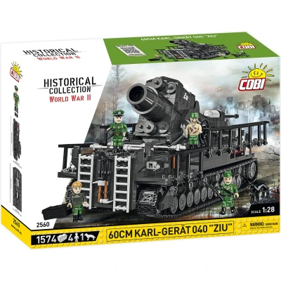 Afbeelding van COBI WW2 2560 60cm Karl Gerat 040 ZIU 1560 onderdelen Bouwdoos
