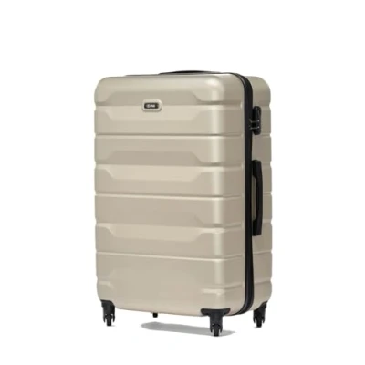 Afbeelding van OCHNIK Handbagage reiskoffer 72 x 47 29 cm, middelgroot, met 4 wielen, digitaal hangslot, duurzaam, ABS, Beige, Koffer