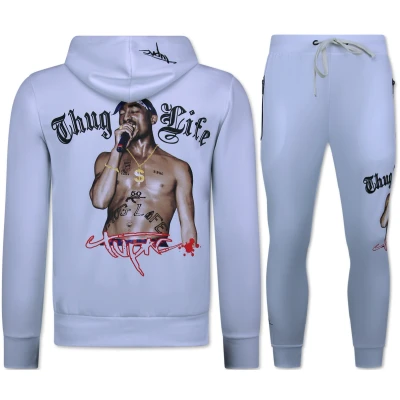 Afbeelding van 2Pac Joggingpak Heren Tupac Trainingspakken Huispak Volwassenen 3390 Wit