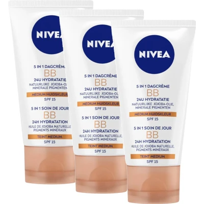 Afbeelding van 3x Nivea BB Cream Dagcrème SPF 15 Medium 50 ml