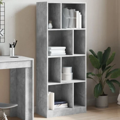 Afbeelding van Boekenkast 57x28,5x141 cm bewerkt hout betongrijs