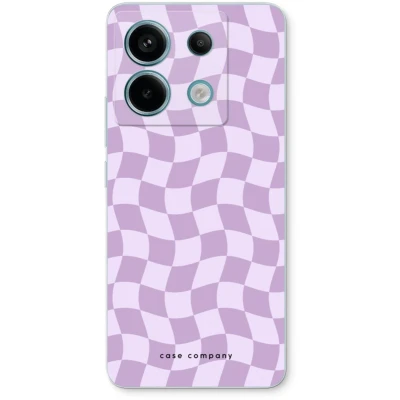 Afbeelding van Case Company® hoesje geschikt voor Xiaomi Poco X6 Grid Paars Soft Cover Telefoonhoesje Bescherming aan alle Kanten en Schermrand