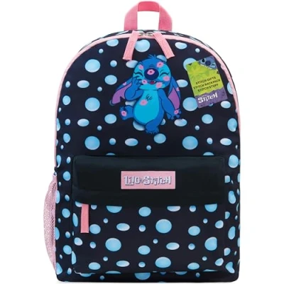 Afbeelding van Disney Stitch Kinderrugzak, schooltas voor meisjes, zwart.
