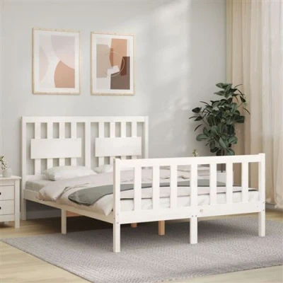 Image de vidaXL Cadre de lit sans matelas blanc 140x200 cm bois pin massif3191972