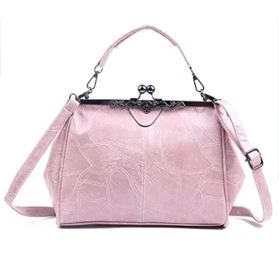 Afbeelding van LUI SUI Retro handtas voor vrouwen, PU lederen tas, vintage tas met handvat, crossbody schoudertas dames