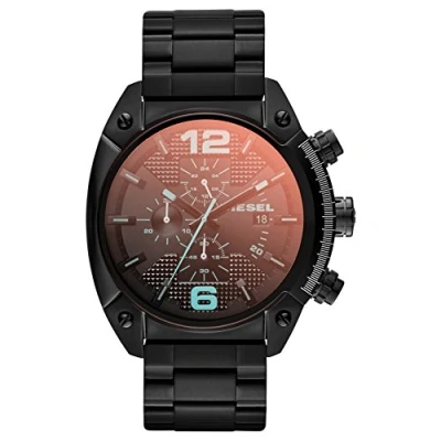 Afbeelding van Diesel herenoverloop chronograaf zwart roestvrij staal horloge