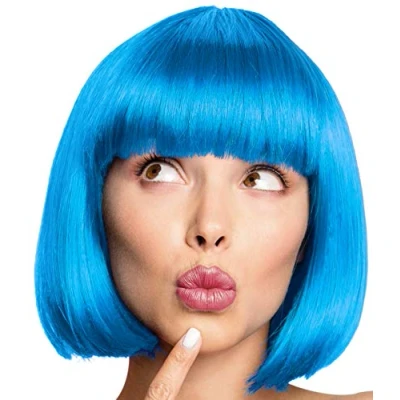 Afbeelding van Balinco Classic bob pruik met pony, cabaretpruik, voor jongens, bob, kort haar, carnaval en motto feestjes 13 kleuren