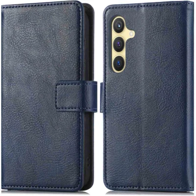 Afbeelding van iMoshion Hoesje Geschikt voor Samsung Galaxy S24 Plus Met Pasjeshouder Luxe Bookcase Donkerblauw