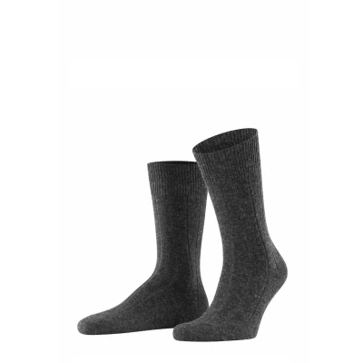 Afbeelding van FALKE Lhasa Rib business &amp; casual Wol sokken heren grijs Maat 43 46