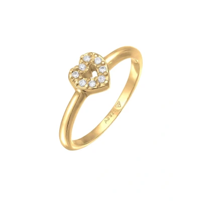 Afbeelding van Elli HERZ Romantik Ring, Dames, Maat: 54, Gold