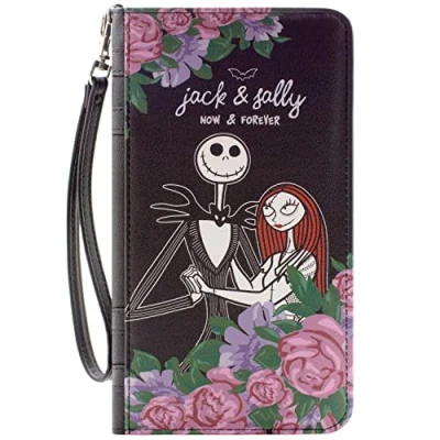 Afbeelding van Nightmare Before Christmas Jack en Sally Now &amp; Forever Meant to Be Portemonnee/Portemonnee Muntenzak Kaarthouder, Zwart, zwart., Clutch