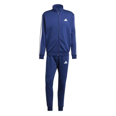 Afbeelding van adidas Sportswear Basic 3 Stripes Fleece Trainingspak Heren Blauw 2XL