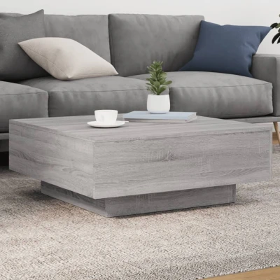 Afbeelding van Salontafel 80x80x31 cm bewerkt hout grijs sonoma eikenkleurig