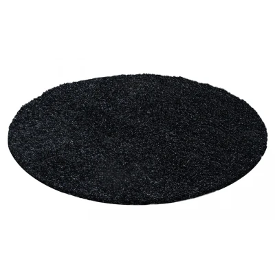 Afbeelding van Basic Shaggy vloerkleed Antraciet Hoogpolig 120 cm rond