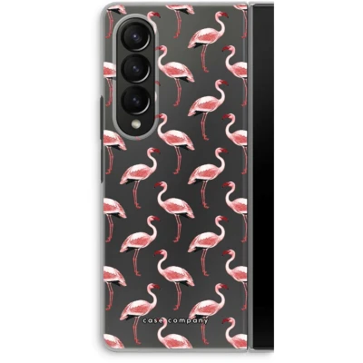 Afbeelding van Case Company® hoesje geschikt voor Samsung Galaxy Z Fold4 Flamingo Soft Cover Telefoonhoesje Bescherming aan alle Kanten en Schermrand