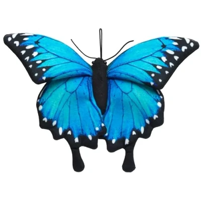 Afbeelding van Uni Toys Blauwe vlinder (met gesp) 26 cm (breedte) pluche insecten knuffeldier