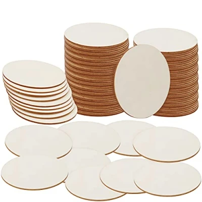 Afbeelding van Belle Vous 100 Stuks Houten Onafgewerkte Ronde Cirkels 10 cm met 2 mm Dikte Gewone Natuurlijke Blanco Gescheden Schijven Voor Knutselwerken, Onderzetters, Huisdecoraties en Ornamenten
