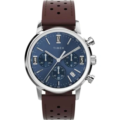 Afbeelding van Timex Marlin Chrono TW2W10200 Horloge Leer Bruin Ø 40 mm