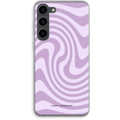 Afbeelding van Case Company® hoesje geschikt voor Samsung Galaxy S23 Plus Swirl Paars Soft Cover Telefoonhoesje Bescherming aan alle Kanten en Schermrand