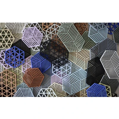 Afbeelding van Zone Denmark Hexagon Onderzetter 24 x 14 0,9 cm Warm Grey