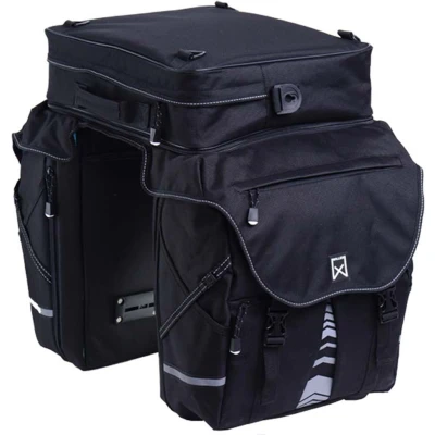 Afbeelding van Willex Bagagetas XL 1200 Dubbele Fietstas 65 liter Zwart