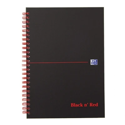 Image de Oxford black n red 400047652 cahier à spirales a5 140 pages noir