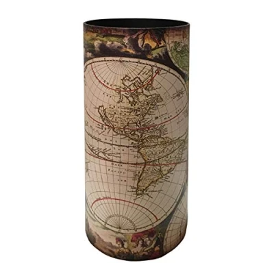 Afbeelding van Rebecca Mobili Decoratieve parapluhouder, trapbagagedrager, MDF canvas, vintage stijl, kleurrijk, rond, cadeau idee, afmetingen: 50 x 20 cm (h b d) art. RE6475