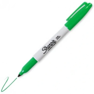 Afbeelding van Sharpie Groene Permanent Classic Fine Marker Tip stift perfect voor markeren diverse oppervlakken zoals metaal, plastic, papier en hout