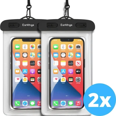 Afbeelding van Waterdichte telefoonhoesjes Set van 2 stuks wit