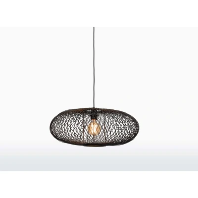 Afbeelding van GOOD&amp;MOJO Hanglamp Cango Bamboe Ø60cm Zwart