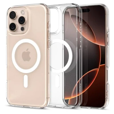 Image de Spigen Ultra Hybrid MagFit Coque de protection pour téléphone portable compatibilité avec MagSafe polycarbonate, polyuréthanne thermoplastique (TPU) clair givré Apple iPhone 16 Pro