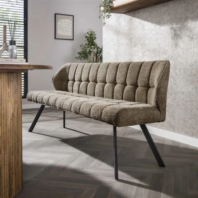 Afbeelding van Hoyz Collection Eetkamerbank Raster Boucle Taupe