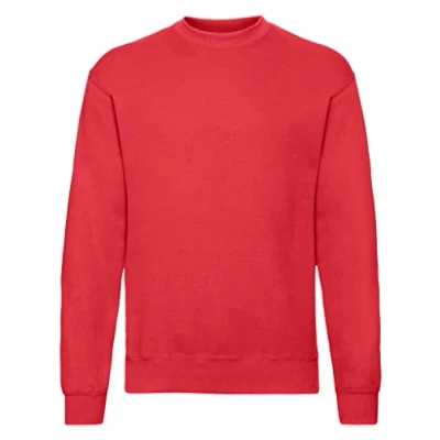 Afbeelding van Fruit of the Loom Sweatshirt voor heren Raglan sweatshirt, Rood (Rood), L